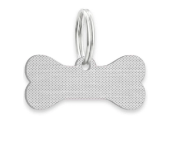 Nerezová psí známka s vlastním textem Kost | Vryto.cz – Gravírování na míru