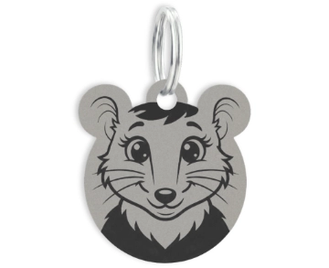 Nerezová klíčenka s vlastním textem – Myška - Vryto.cz