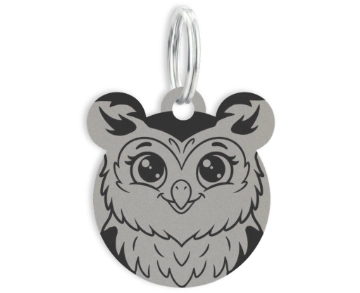 Nerezová klíčenka s vlastním textem – Sova - Vryto.cz